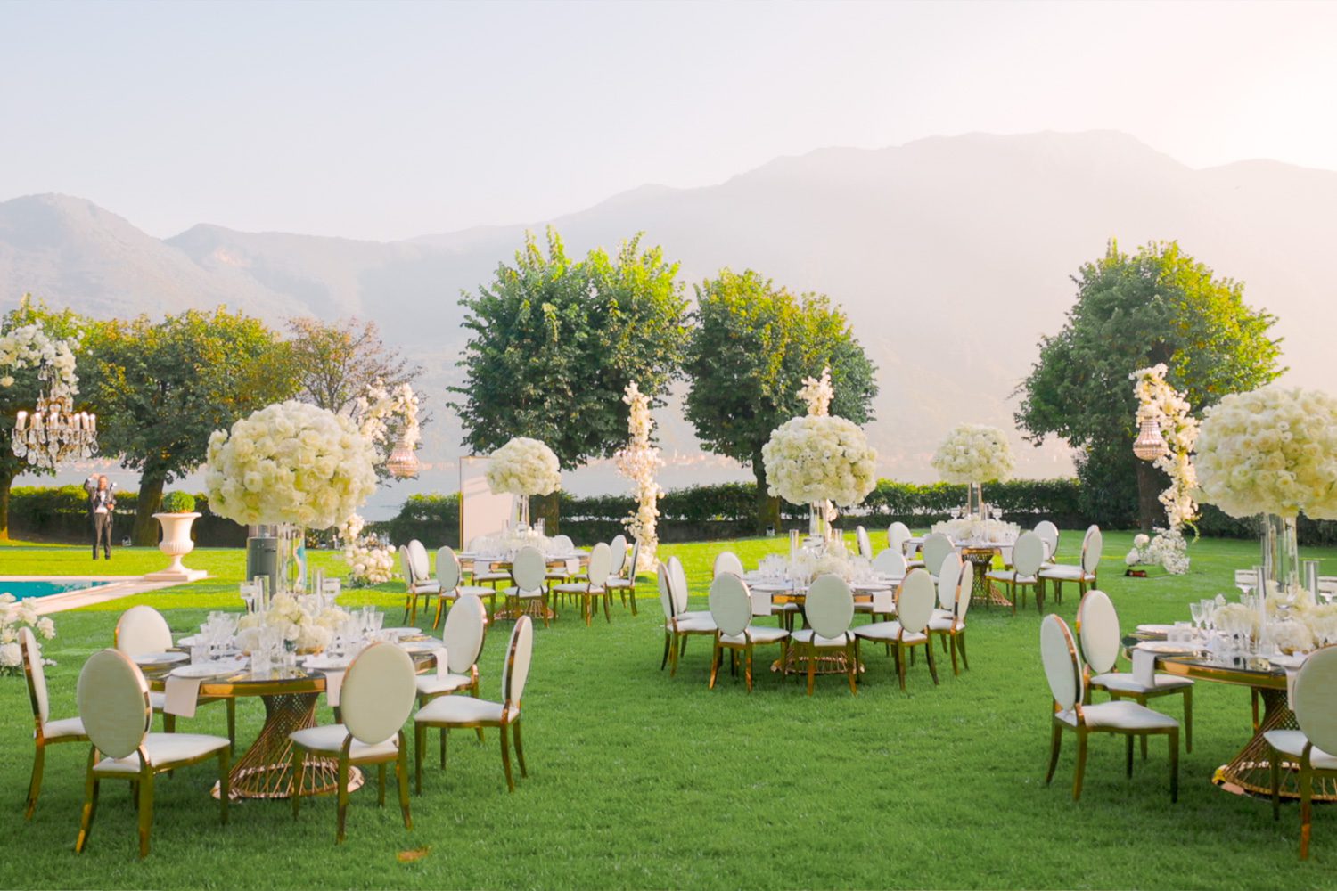 Candlelit wedding reception at Villa Balbiano on Lake Como, Italy — captured by Koman Studio, fine-art wedding photographers known for cinematic, light-filled storytelling.